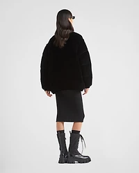 Convertible velvet down jacket