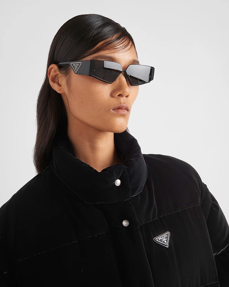 Convertible velvet down jacket