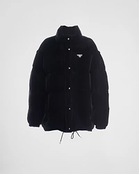 Convertible velvet down jacket