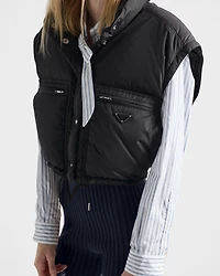 Cropped Re-Nylon down jacket
