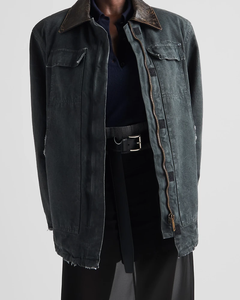 Canvas trucker jacket
