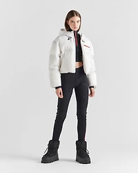 Cropped technical Re-Nylon down jacket
