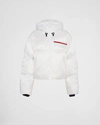 Cropped technical Re-Nylon down jacket