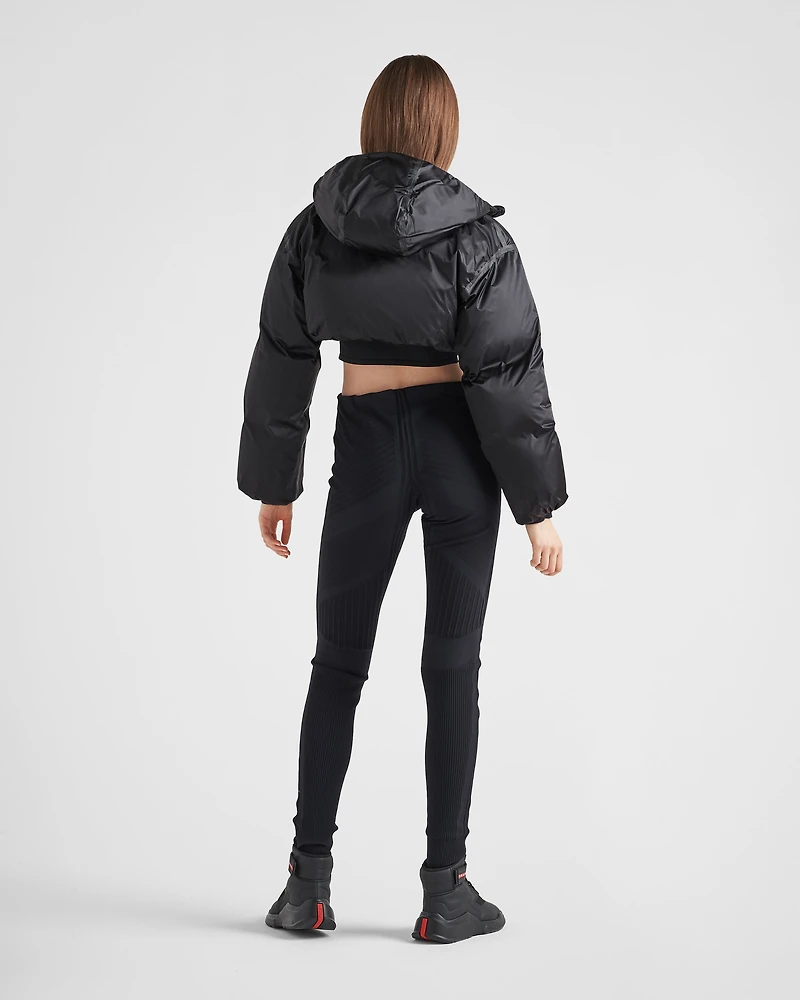 Technical Re-Nylon hooded down jacket