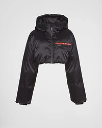 Technical Re-Nylon hooded down jacket