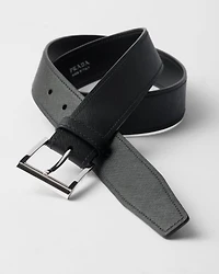 Saffiano leather belt strap