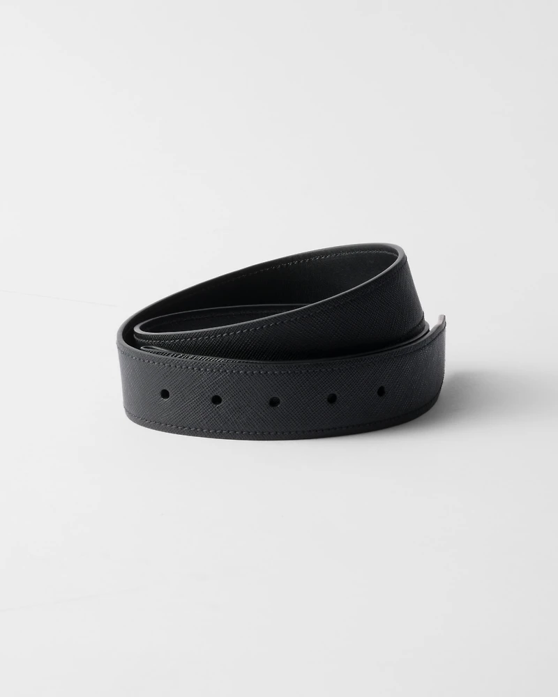 Saffiano leather belt strap