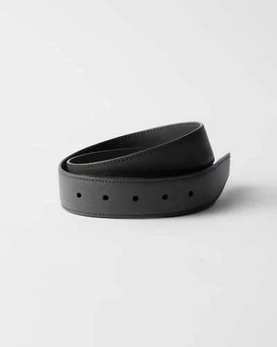 Saffiano leather belt strap