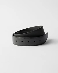 Saffiano leather belt strap