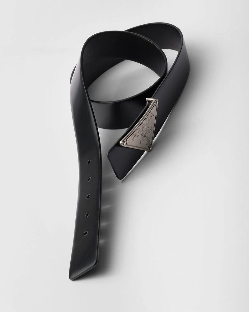 Brushed leather belt strap