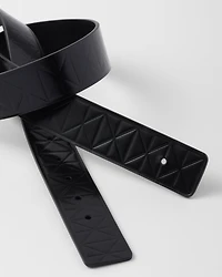 Brushed leather belt strap