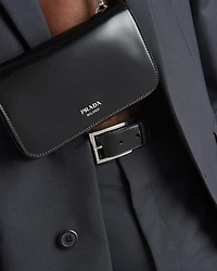 Brushed leather belt