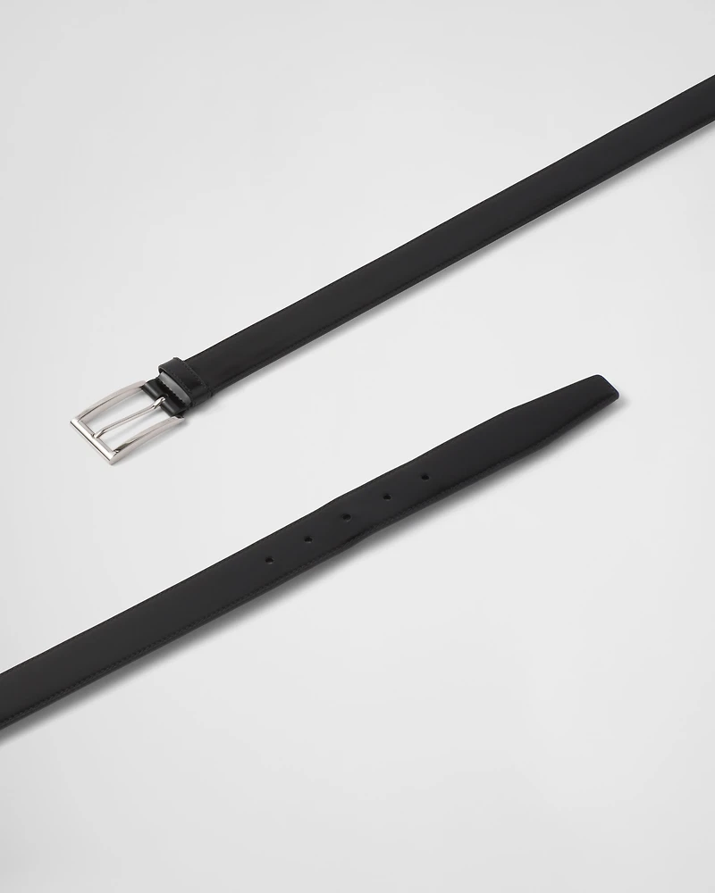 Brushed leather belt