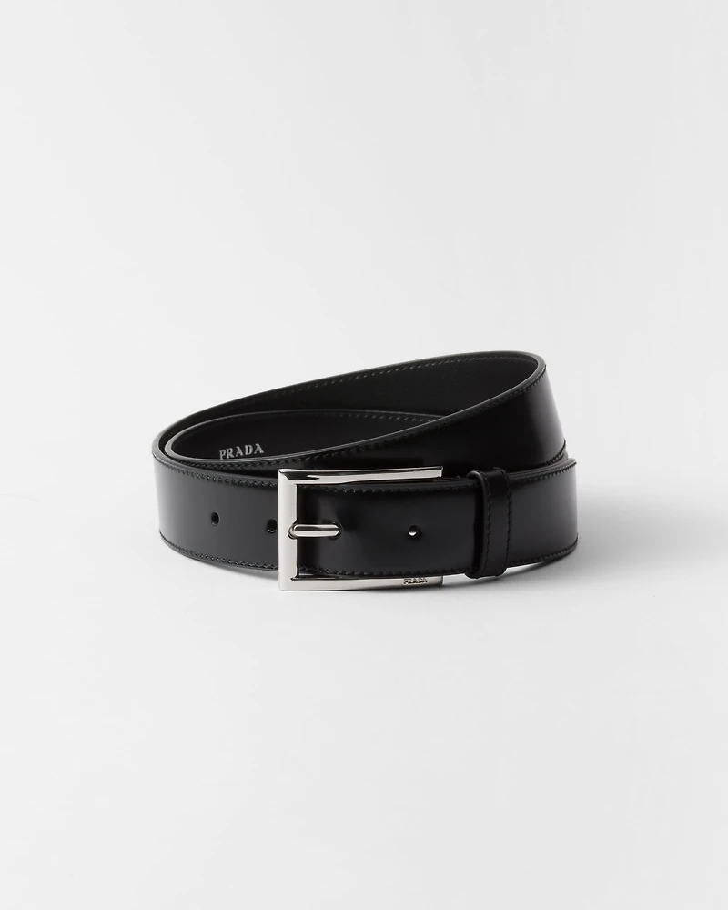 Brushed leather belt