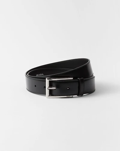 Brushed leather belt