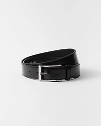 Brushed leather belt
