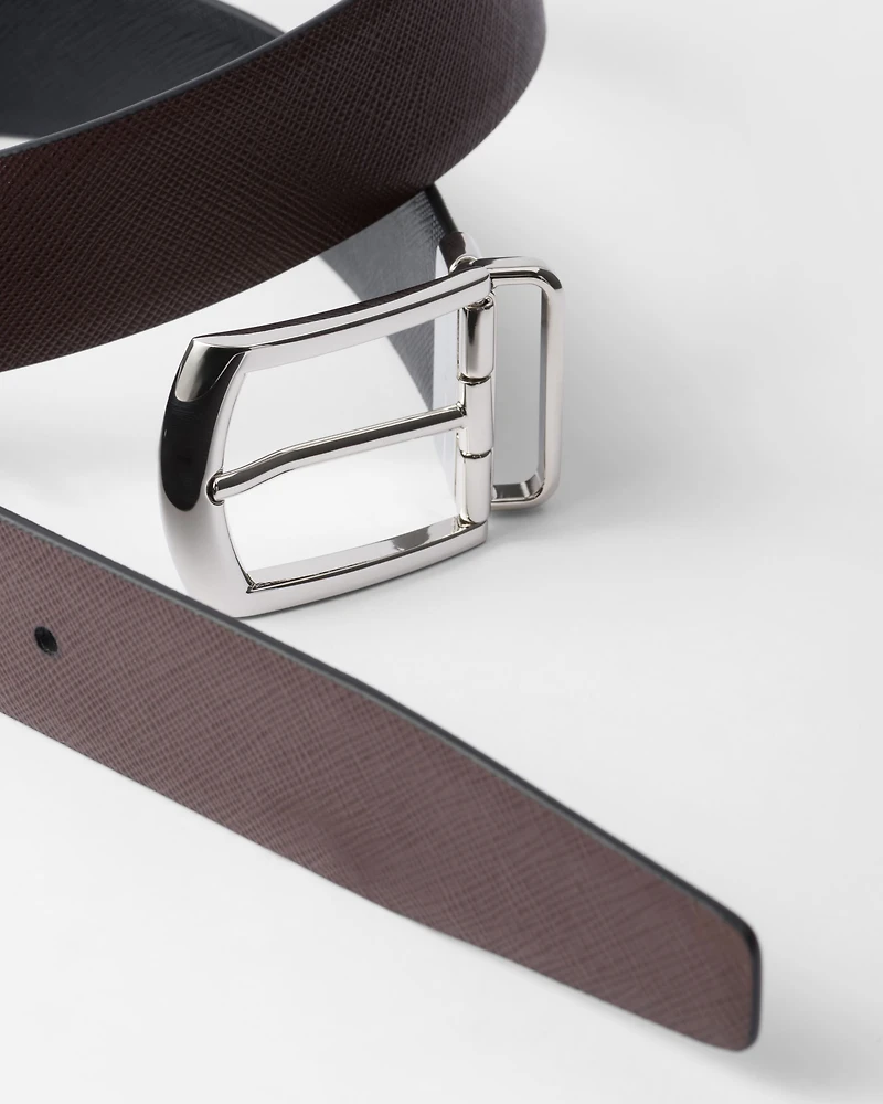 Reversible Saffiano leather belt