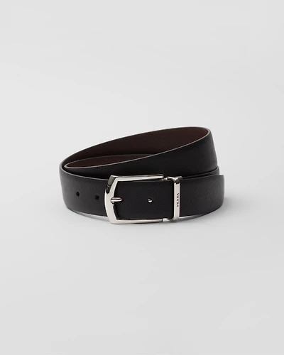 Reversible Saffiano leather belt