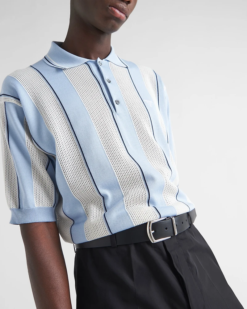 Reversible Saffiano and leather belt