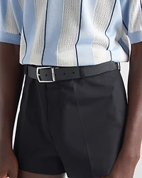 Reversible Saffiano and leather belt