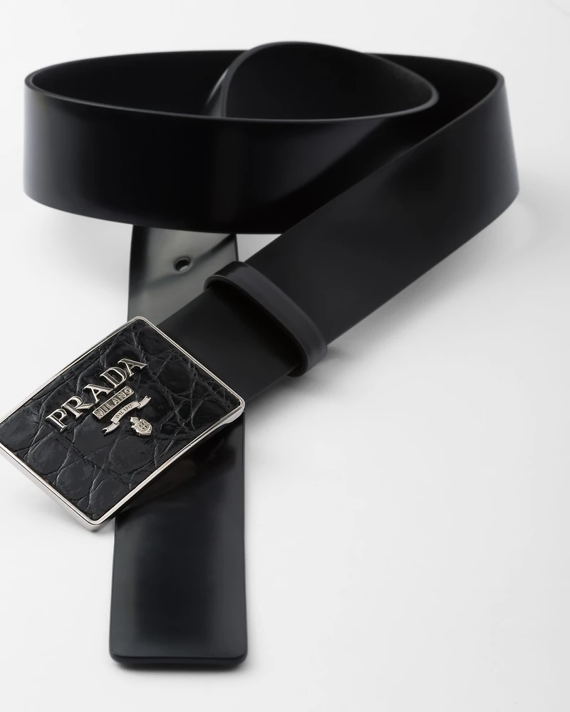 Saffiano leather belt