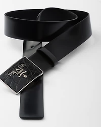 Saffiano leather belt