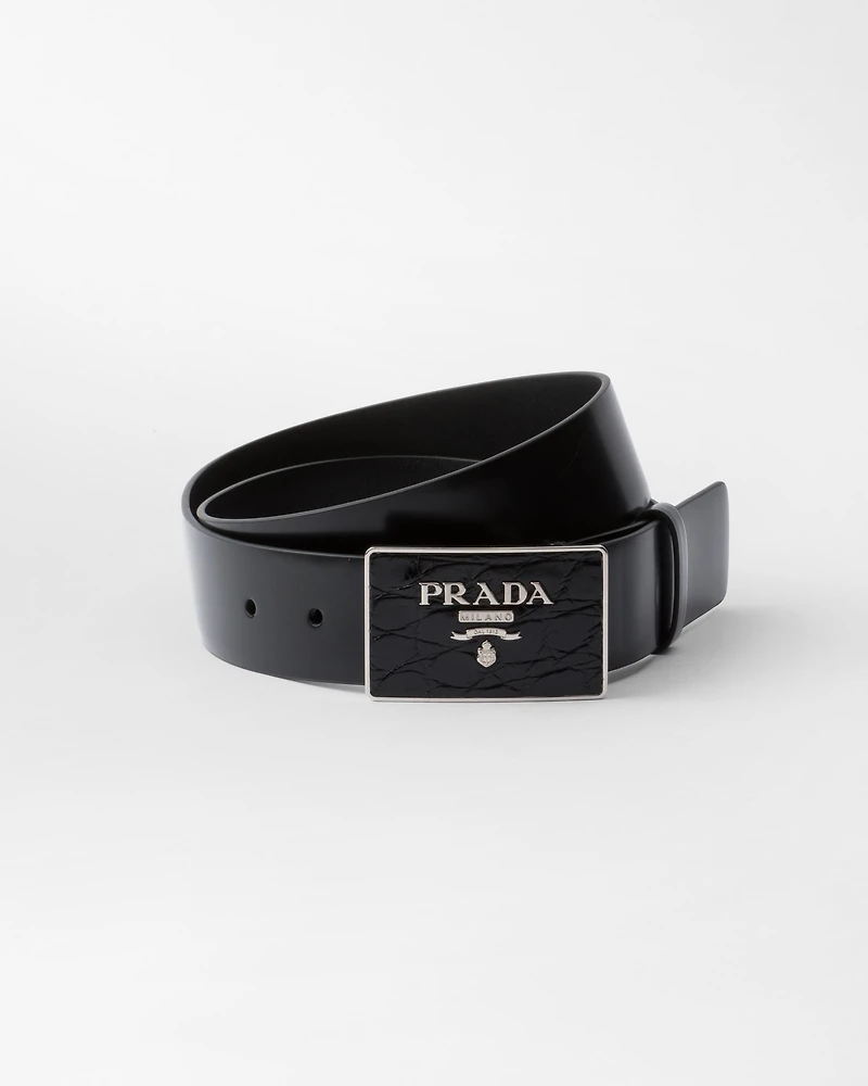 Saffiano leather belt