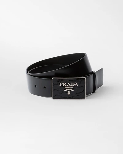 Saffiano leather belt