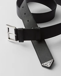 Saffiano leather belt