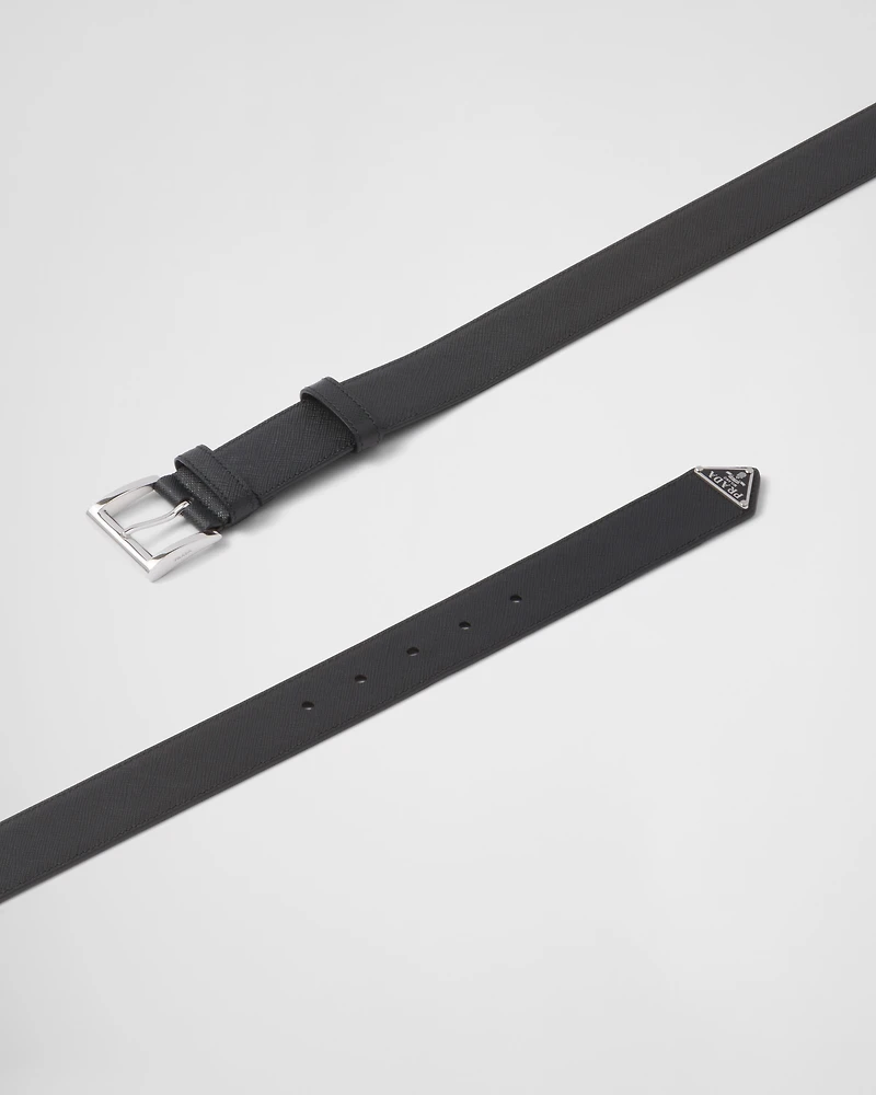 Saffiano leather belt