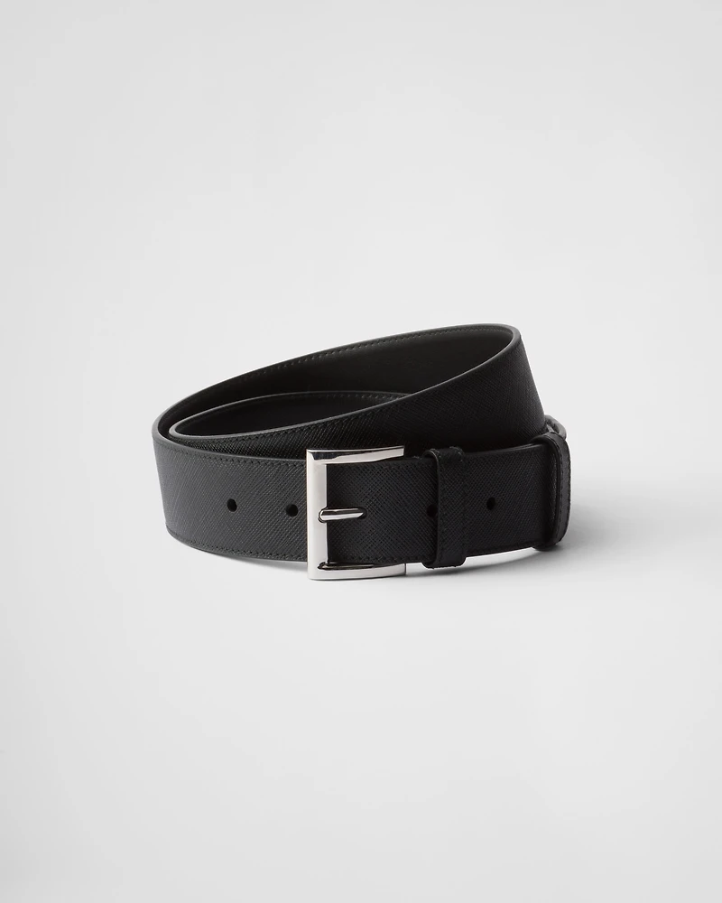 Saffiano leather belt