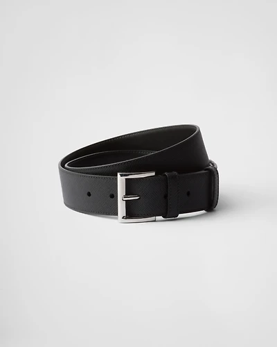 Saffiano leather belt