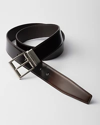 Brushed leather belt