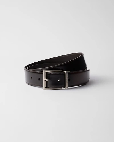 Brushed leather belt