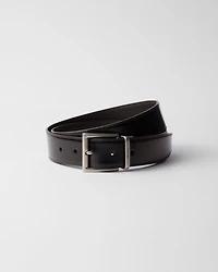 Brushed leather belt