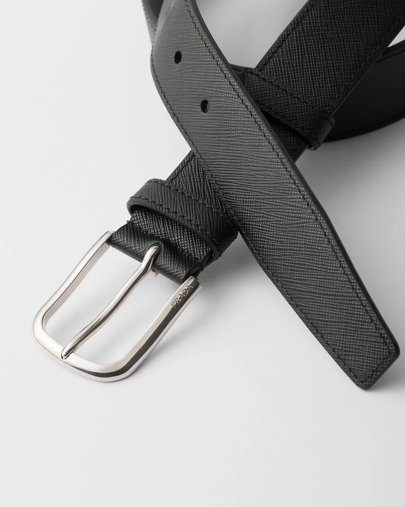 Saffiano leather belt