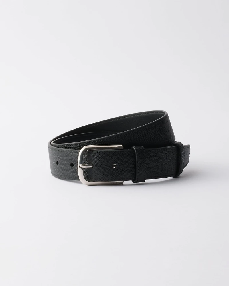 Saffiano leather belt
