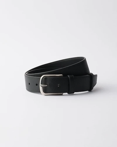 Saffiano leather belt