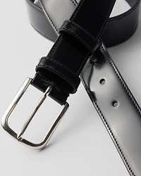Brushed leather belt