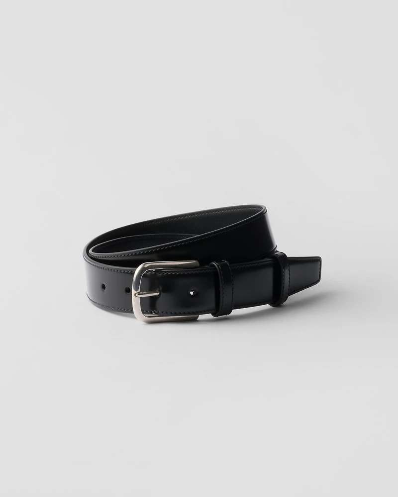 Brushed leather belt