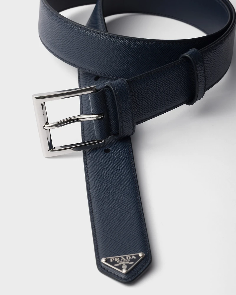 Saffiano leather belt