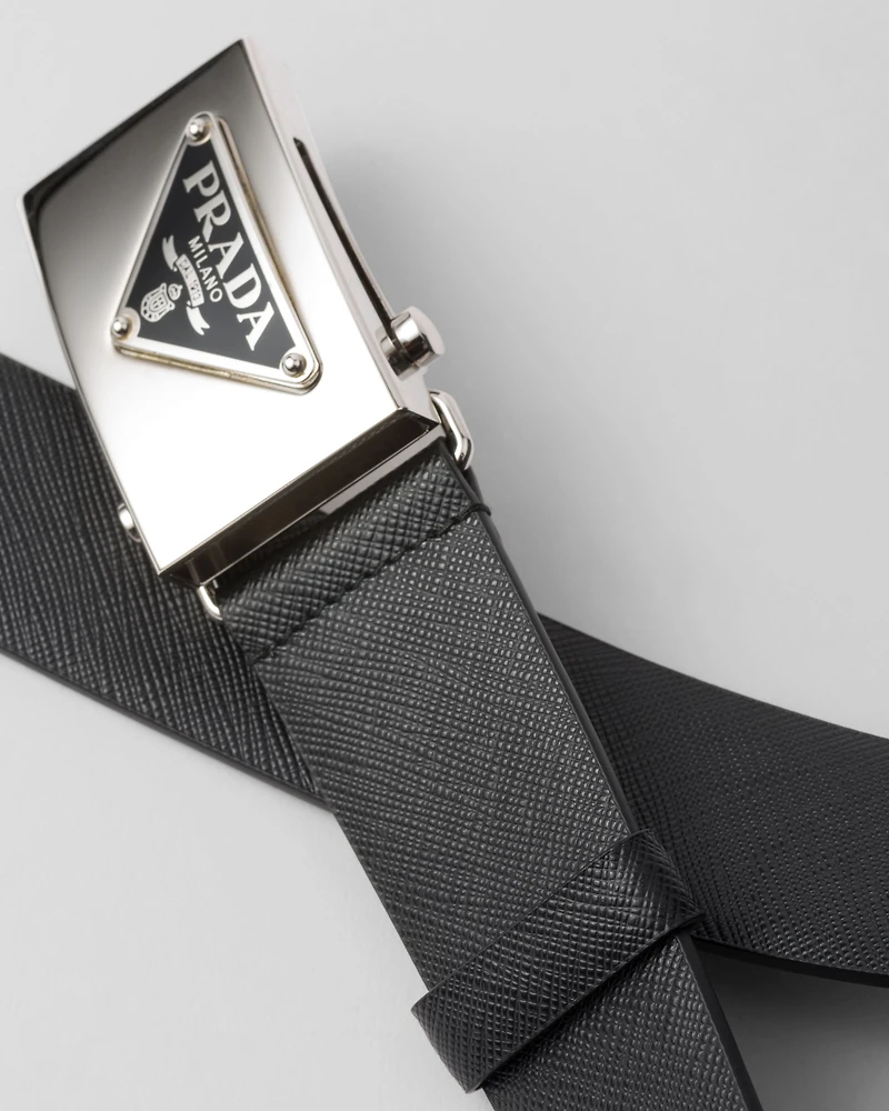 Saffiano leather belt