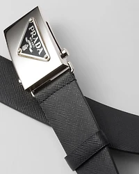 Saffiano leather belt