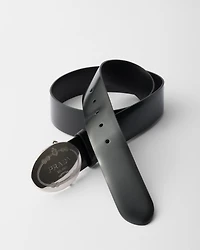 Brushed leather belt