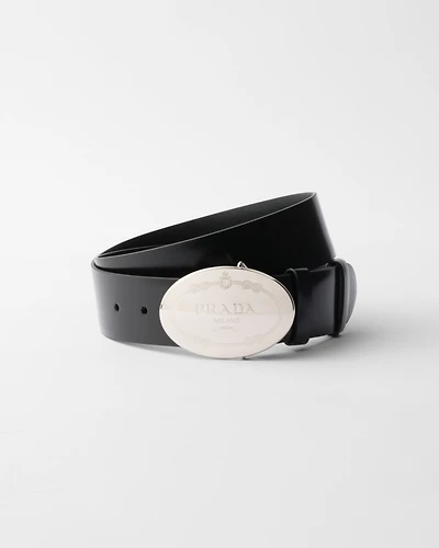 Brushed leather belt