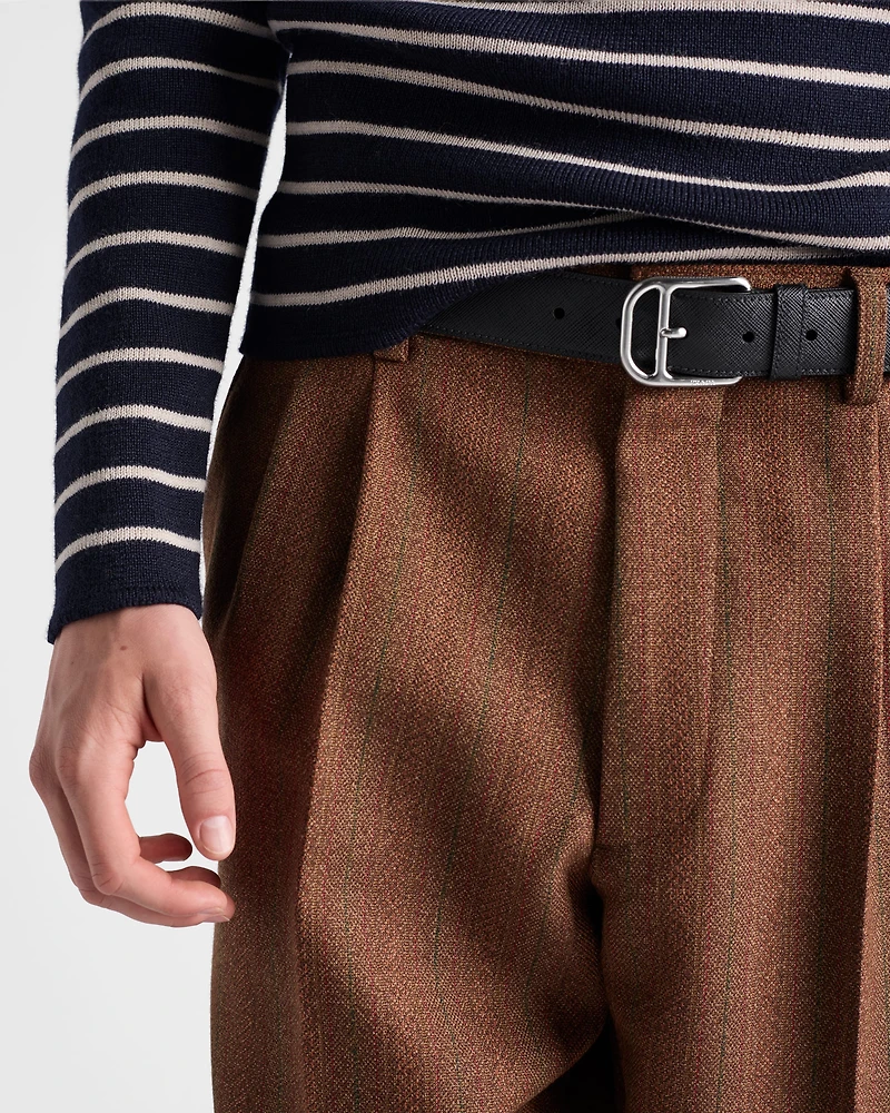 Saffiano leather belt