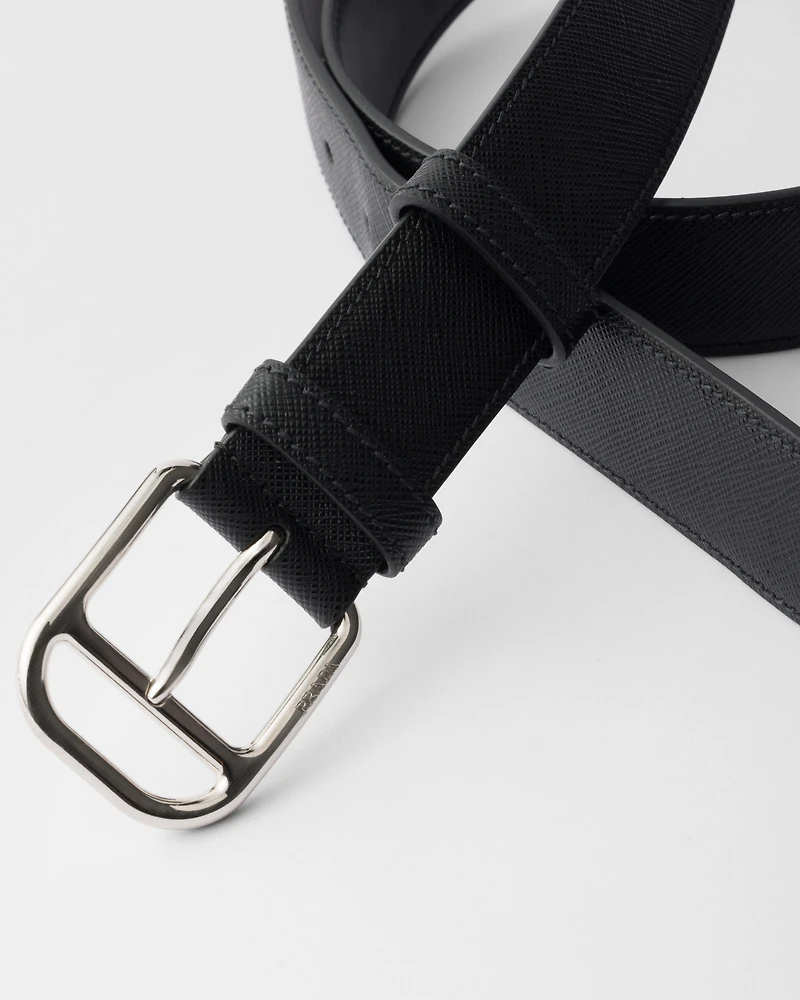 Saffiano leather belt