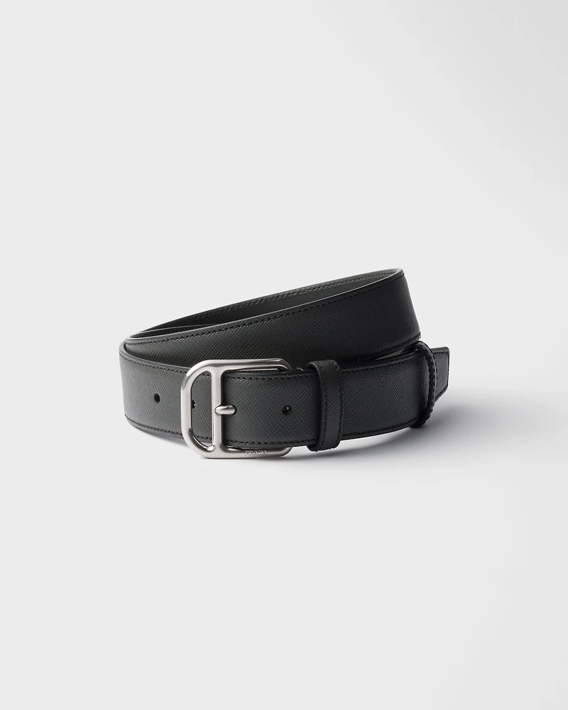 Saffiano leather belt
