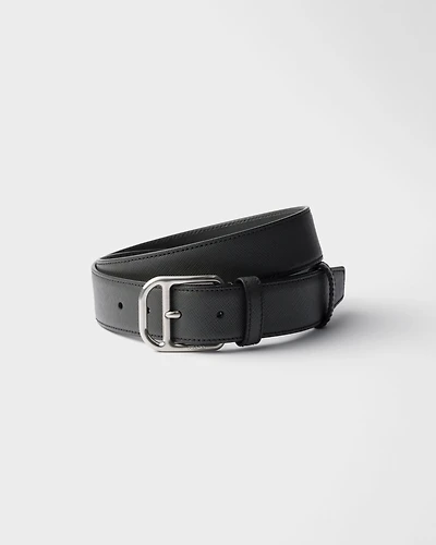 Saffiano leather belt