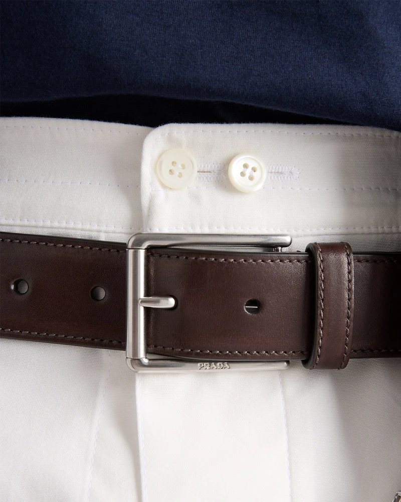 Antiqued leather belt